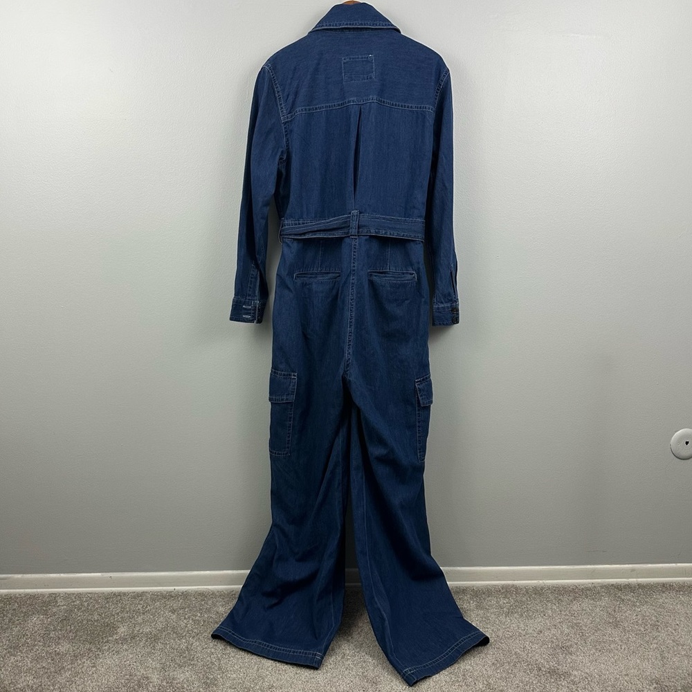SOLD Banana Republic Saldo Utility Chambray Denim Jumpsuit NWT Size Large - Picture 7 of 17